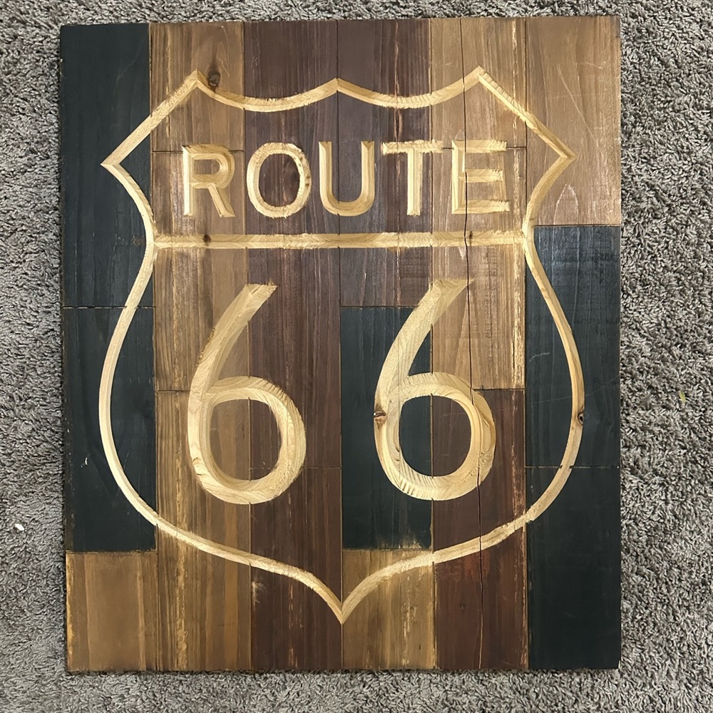 Route 66 Wooden Wall Art
